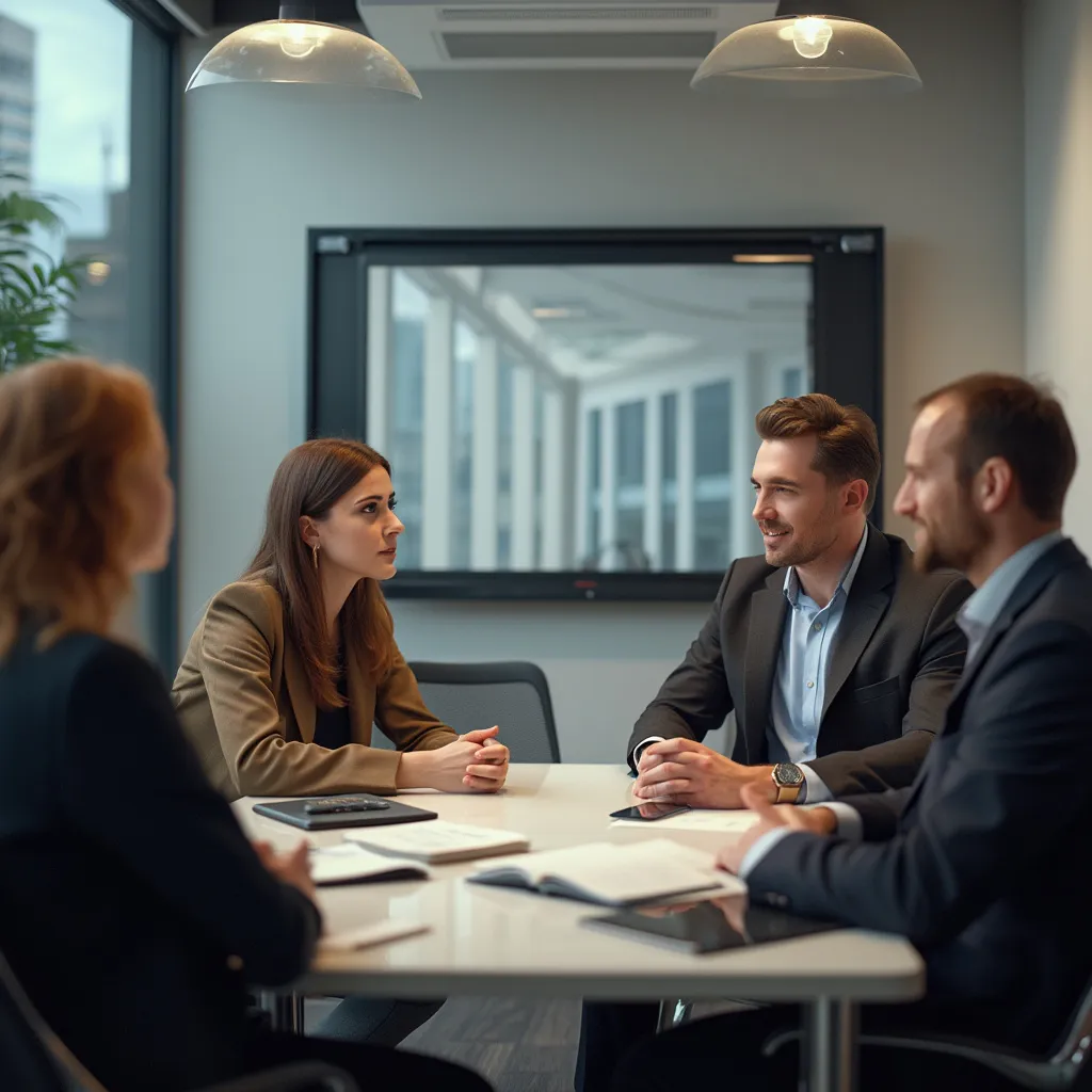 Consultor presentando estrategias a un cliente